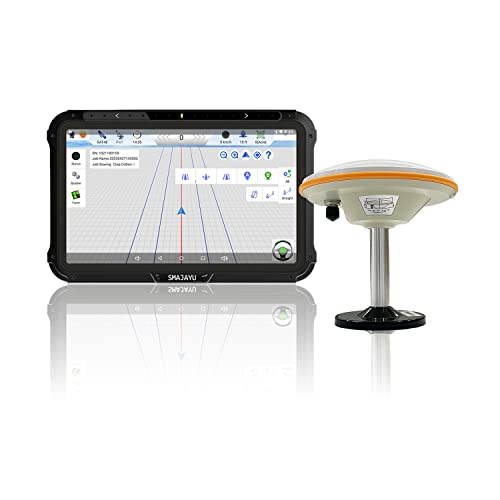 SMAJAYU Sistema de orientación GPS para tractor JY100 para agricultura de precisión, incluye antena GNSS y tablet a prueba de agua de 10 pulgadas para cualquier marca de tractores agrícolas, como John-Deere, CAT, CASE, CLAAS, JCB, DEUTZ.