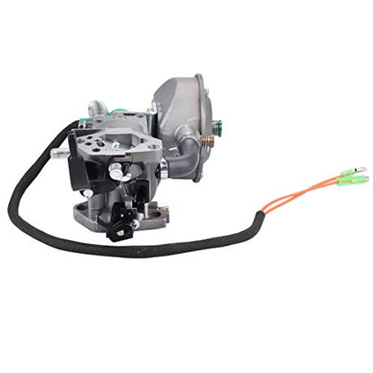 HIPA carburador de combustible dual para generador GX390 188F, conversión LPG NG, con salida 4.5-5.5 KW y obturador manual.