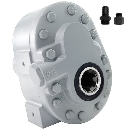 Kewam Bomba hidráulica PTO 21.2 GPM 540 RPM 2250PSI, entrada y salida SAE12, bomba de toma de energía hidráulica 6 dientes SAE16 para tractor y camiones