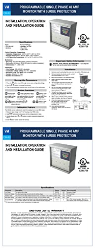 Monitoreo de voltaje de línea, protección contra sobretensiones monofásica, Monitores de voltaje monofásico, Dispositivos de protección contra sobretensiones ICM493-40A, listado UL, fabricado en EE. UU