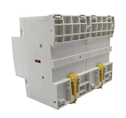 Electrodepot - Contactor IEC 500V (90 Amp, 4 polos, normalmente abierto, modelo delgado, bobina 220VAC, inductivo 60A, resistivo 100A, con base de montaje para carril DIN)