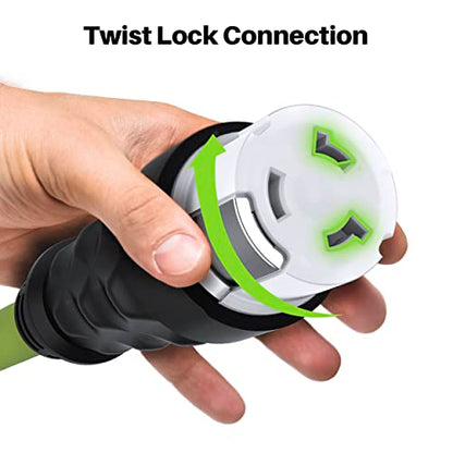 GearIT Cable de extensión de generador de 50 amperios (15 pies) NEMA 14-50P a SS2-50R Conector de bloqueo giratorio STW 6/3+8/1 AWG 125/250V para caja de entrada de alimentación de 50A, caravana, generador a casa, 15 pies