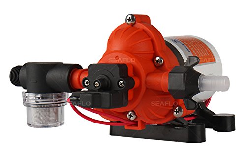 SEAFLO Bomba autocebante de diafragma de agua 3.0 galones/min (11.3 Lpm) 45 PSI New Rv / Marine 12 V DC / 12 V Demanda Fresh