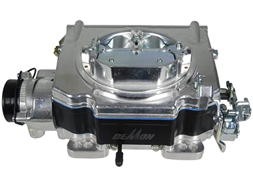 Holley Street - Carburador de demonios, aluminio brillante quemado por bolas con cuenco de combustible compuesto negro, 625 CFM, 4 barriles, estrangulador eléctrico, solo gasolina, segundos de vacío
