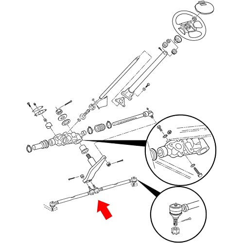 Juego de 2 barras de acoplamiento de dirección y eje para carrito de golf, repuesto # 70074-G01 70074-G02 para carrito de golf EZGO TXT Medalist 1994-2000