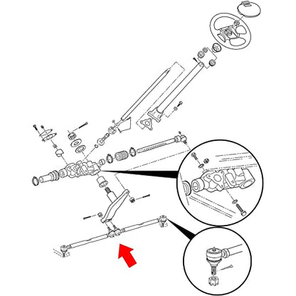 Juego de 2 barras de acoplamiento de dirección y eje para carrito de golf, repuesto # 70074-G01 70074-G02 para carrito de golf EZGO TXT Medalist 1994-2000