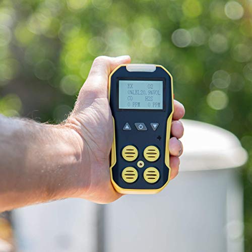 Monitor de gas calibrado NIST de Estados Unidos por Forensics | O2, CO, H2S, LEL | Recarga USB |