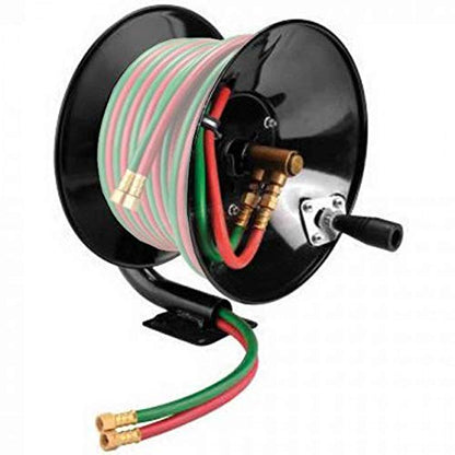 Weldcote HRMWOT - Carrete de manguera manual para manguera de gas doble de 100 pies