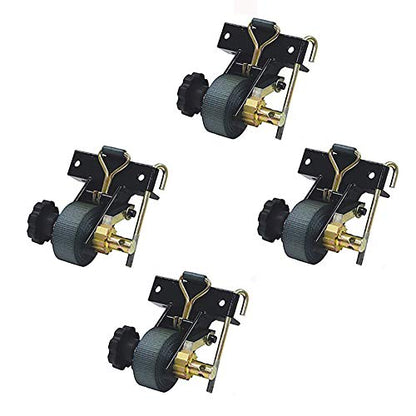 (4) Correas de amarre para estantes de escalera con tubo cuadrado de 1-1/2 pulgadas de ancho x 7 pies de largo
