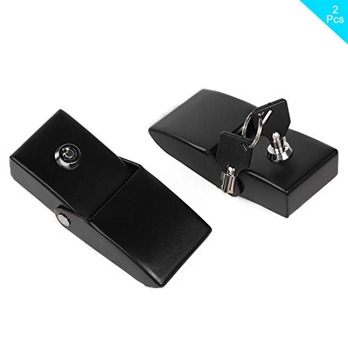 JeCar - Cierres de pestillo de aleación de aluminio con cerradura para JKU Jeep Wrangler 2007-2018 JK JL & Unlimited Rubicon Sahara X