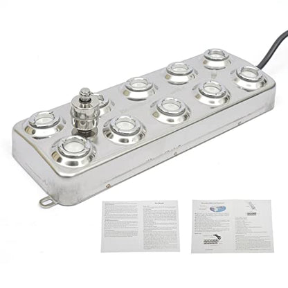 Humidificador ultrasónico de 10 cabezales para nebulización, 300 W, 6 KG/H, humidificador de aire con transformador, accesorios para agricultura escénica industrial, invernadero, hidroponía, jardín, césped, estanque