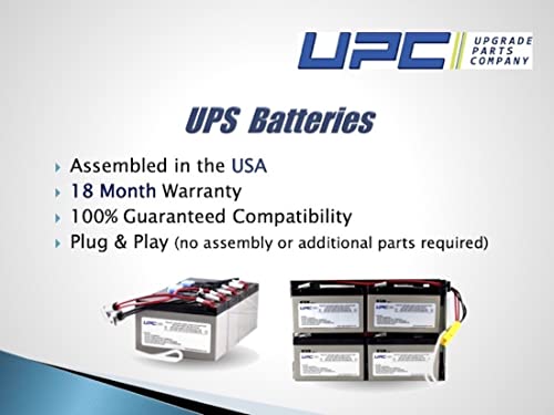 UPC UPGRADE PARTS COMPANY APCRBC117-UPC Batería de repuesto para sistemas UPS APC: SMX2000RMLV2U, SMX2200RMLV2U, SMX3000RMHV2UNC