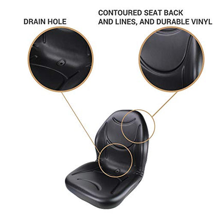 E-90-160-96 DirectFit™ Asiento negro con respaldo alto para Taylor-Dunn Bigfoot B5-440-36, Bigfoot B5-440-48, Bigfoot G-1500, Bigfoot