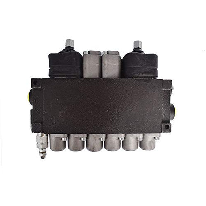 6 bobinas 11 GPM 3625 PSI válvula de control direccional hidráulica con 2 joystick, puertos SAE válvula de doble acción para tractores pequeños, tractores, cargadores, divisor de troncos