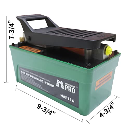 HYDRAULIC PRO Bomba hidráulica de 10,000 PSI, bomba de pie hidráulica (acción simple), bomba de pie de pisada accionada por aire, verde