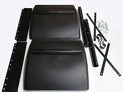 Juego de guardabarros de polietileno negro 24x24 Freightliner Kenworth Peterbilt con herrajes