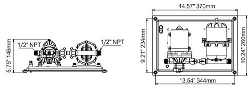 Sistema de bomba de agua y depósito de acumulador Seaflo 33 – 12 V CC, 3.0 GPM, 45 PSI, tanque de 0,2 galones