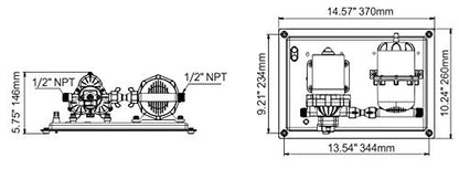 Sistema de bomba de agua y depósito de acumulador Seaflo 33 – 12 V CC, 3.0 GPM, 45 PSI, tanque de 0,2 galones