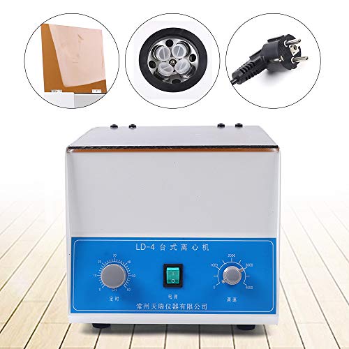 LD-4 centrífuga eléctrica de laboratorio, 4000 rpm 4 tubos x 3.4 fl oz centrífuga máquina con temporizador y control de velocidad para laboratorio