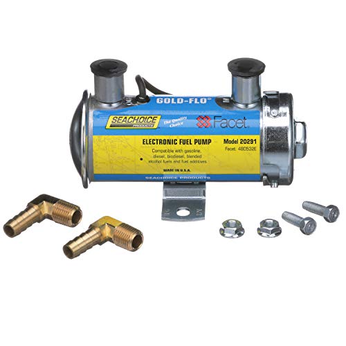 Seachoice Gold-Flo Kit de bomba de combustible electrónica de alto rendimiento, elevación de 24 pulgadas, 5.5-4 PSI, 34 GPH