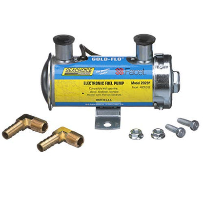 Seachoice Gold-Flo Kit de bomba de combustible electrónica de alto rendimiento, elevación de 24 pulgadas, 5.5-4 PSI, 34 GPH