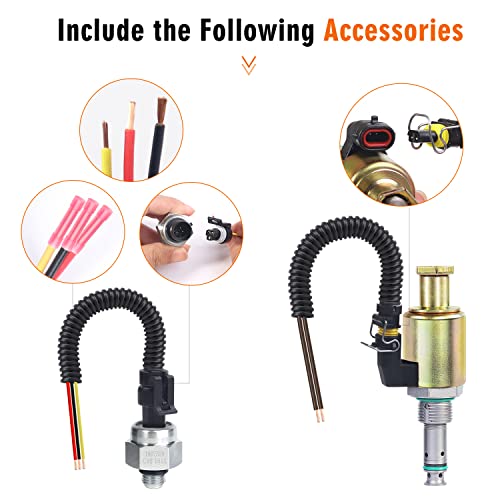 Regulador de presión del inyector de válvula IPR 7.3 y sensor de control ICP con coleta compatible con Ford F250 F350 F450 F550 Super Duty E350 E450 E550 Excursion F650 F750 F81Z9C968AA 1829856C9C91 1844 1217C91