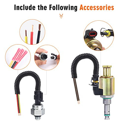 Regulador de presión del inyector de válvula IPR 7.3 y sensor de control ICP con coleta compatible con Ford F250 F350 F450 F550 Super Duty E350 E450 E550 Excursion F650 F750 F81Z9C968AA 1829856C9C91 1844 1217C91