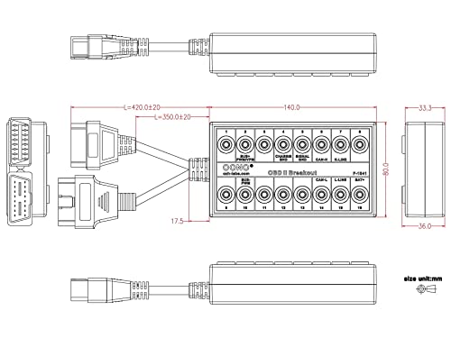 OBD-II Breakout Diagnostic Box, OBD2 Pinout Tester Detector