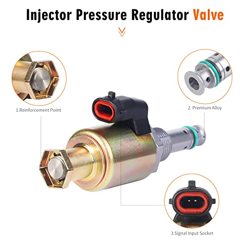 Regulador de presión del inyector de válvula IPR 7.3 y sensor de control ICP con coleta compatible con Ford F250 F350 F450 F550 Super Duty E350 E450 E550 Excursion F650 F750 F81Z9C968AA 1829856C9C91 1844 1217C91