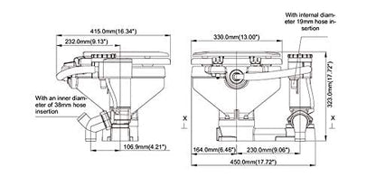 SEAFLO Cabeza de barco de inodoro eléctrico de 24 V