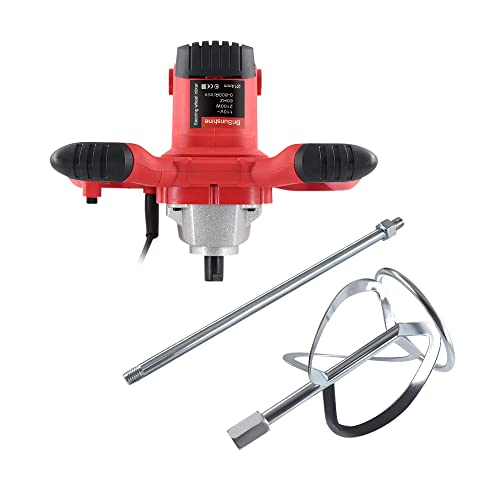 2100W eléctrico de mano de hormigonera,portátil mezcladora de cemento taladro agitador con varilla para mezclar lechada pintura mortero yeso,ajuste de 6 velocidades 110V(Certificado por UL)