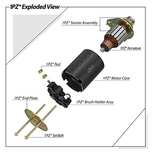 LG6-ST1 Briggs & Stratton starter Motor, Motor de arranque, color negro Reemplazo de Briggs & Stratton Cub Cadet 14,5 16 16,5 17 17,5 18 18,5 HP New Holland Toro Engranaje de acero de 14 dientes 593934 693551 LG693551 BS693551 SE501848