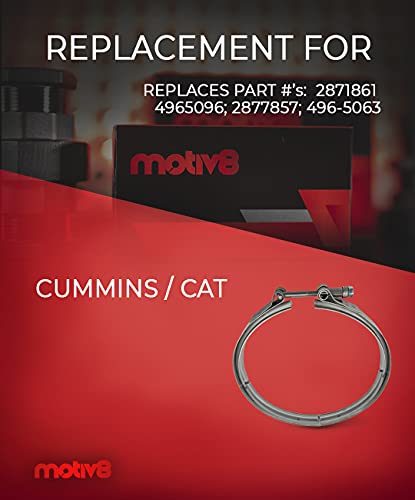 DPF Abrazadera de escape en V para filtro de partículas diésel Cummins ISB | Abrazadera en V de 9.5 pulgadas, sustituye a Cummins 2871861 4965096 2877857 | CAT 496-5063 | Q187680, P238307