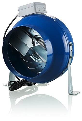 VENTS-US Ventilador de conducto en línea de metal con certificación ETL VKM 250 y certificado HVI de 678 CFM para conductos de 10 pulgadas con un impulsor centrífugo. Se puede utilizar como ventilador de refuerzo de suministro o de extracto