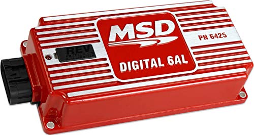Nueva caja de control de encendido digital MSD con limitador Rev, rojo, 520-540V, rango de 11,000 RPM, 8 pulgadas de largo x 4 pulgadas de ancho x 1.825 pulgadas de alto, compatible con cilindros de 4-6-8
