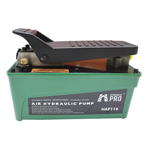 HYDRAULIC PRO Bomba hidráulica de 10,000 PSI, bomba de pie hidráulica (acción simple), bomba de pie de pisada accionada por aire, verde