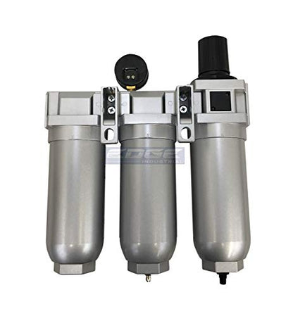 Sistema de filtración de aire de alto caudal muy resistente, filtro de partículas de 2 etapas más combinación de filtro de carbón para extracción de aceite (3/4" NPT, drenaje automático)