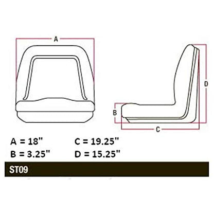 TM333BL - Cortacésped universal estilo Michigan para tractores Ford/New Holland
