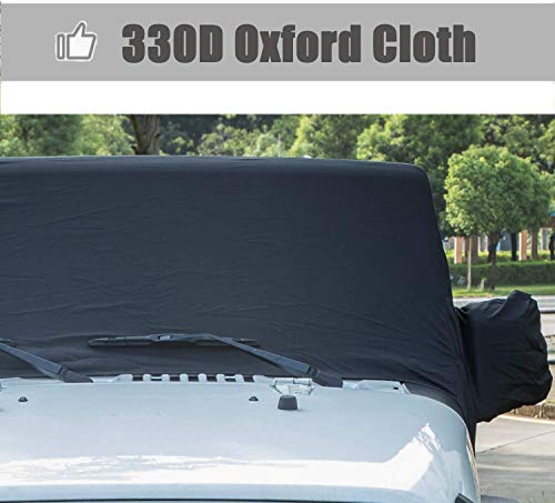 Cab Cover 8221537 Car Cover for Jeep Wrangler JK JKU JL JLU 2007-2020 4 Door - 300D Oxford Sun Shade Car Cover Door & Hard top Off