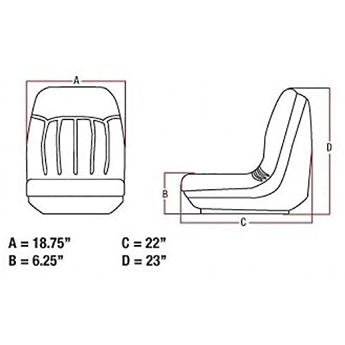 6669135 Un nuevo asiento de vinilo negro con pistas deslizantes se adapta a los modelos Bobcat A220 A300 S100 S130 S150 S160 S175 y más