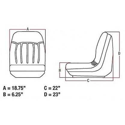 6669135 Un nuevo asiento de vinilo negro con pistas deslizantes se adapta a los modelos Bobcat A220 A300 S100 S130 S150 S160 S175 y más