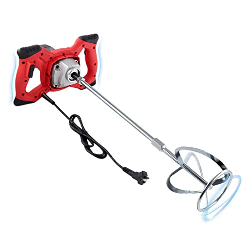 2100W eléctrico de mano de hormigonera,portátil mezcladora de cemento taladro agitador con varilla para mezclar lechada pintura mortero yeso,ajuste de 6 velocidades 110V(Certificado por UL)