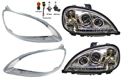 Faro con LED y biseles lado del conductor y pasajero (Compatible con: Freightliner Columbia)