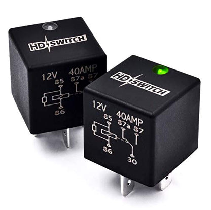 (2 unidades) relé impermeable con interruptor HD con actualización LED, sustituye a John Deere RE68327 310E 410D 500 710D 335 435C 437D 660D 2755 9120 9230 9330 9410 9430 9460 9510 9530 9560 9630 Grasa dieléctrica incluida