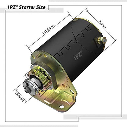 LG6-ST1 Briggs & Stratton starter Motor, Motor de arranque, color negro Reemplazo de Briggs & Stratton Cub Cadet 14,5 16 16,5 17 17,5 18 18,5 HP New Holland Toro Engranaje de acero de 14 dientes 593934 693551 LG693551 BS693551 SE501848