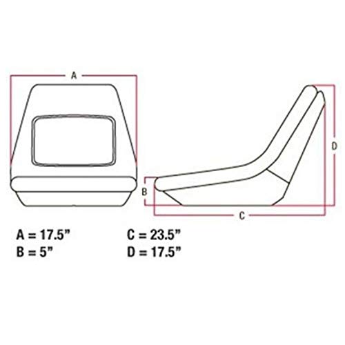 AM107759 - Asiento compacto negro para tractores John Deere, compatible con JD 655 755 756 855 856 955