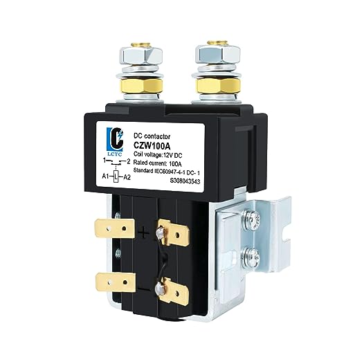 Contactor de CC para solar 12V 100Amp; CZW; No, voltaje de contacto ≤80V; Utilizado en vehículos eléctricos; Contactor del motor, maquinaria de construcción, carrito de golf; Coches de batería, energía solar, fotovoltaica.