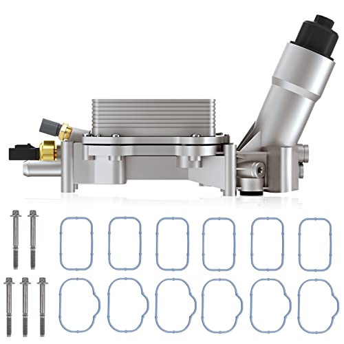 Enfriador de aceite de motor de aluminio 926-876 con adaptador de carcasa de filtro de aceite compatible con Jeep Chrysler 200 300 Dodge Charger Grand Cherokee Wrangler 3.6L V6 68105583AF 5184294AE 926-959