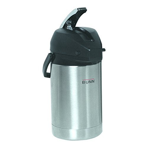 BUNN Airpot de acción con palanca de 2.5 litros, acero inoxidable, 32125.000