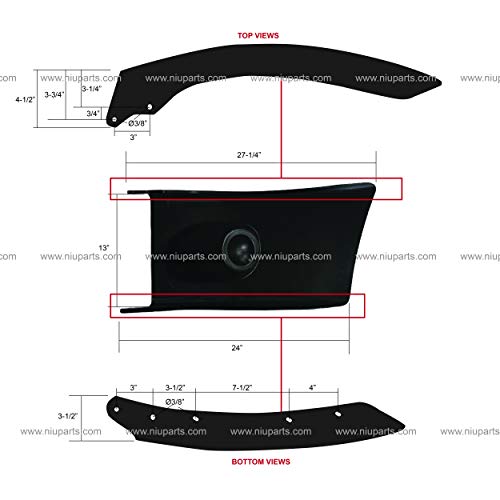 Parachoques de plástico gris oscuro – lado del conductor y del pasajero (Ajuste: 2002 – 2016 Freightliner M2 106 112 Bussiness Class)